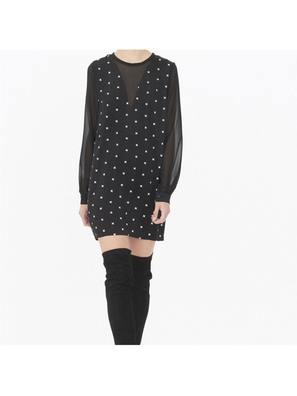 Sandro Starlight Dress in Black / White